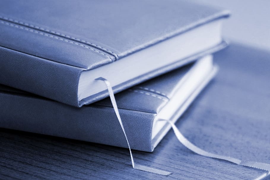 grayscale photo of books, folder, bookmark, office, records HD wallpaper