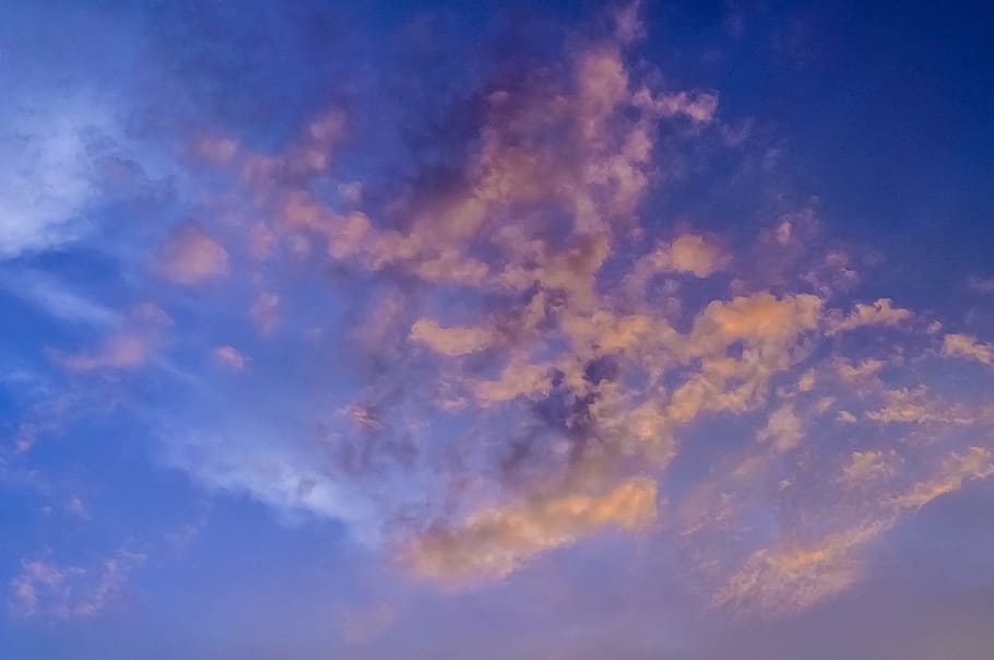 cloudscape, sky, blue, nature, summer, sunlight, view, scene HD wallpaper
