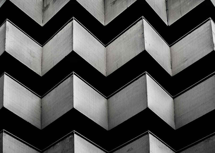 black and white chevron wallpaper, untitled, building, architecture, HD wallpaper
