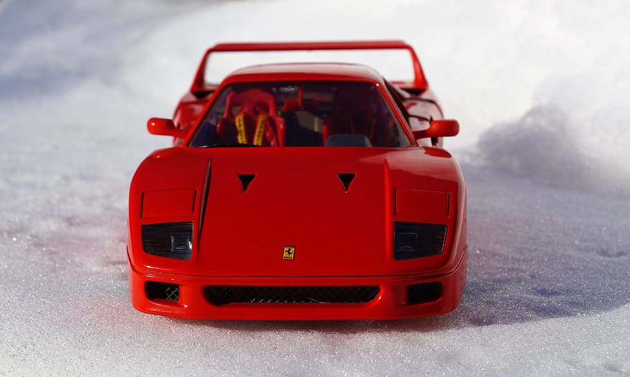 Model Car, Auto, Ferrari, red, sports car, toys, racing car HD wallpaper