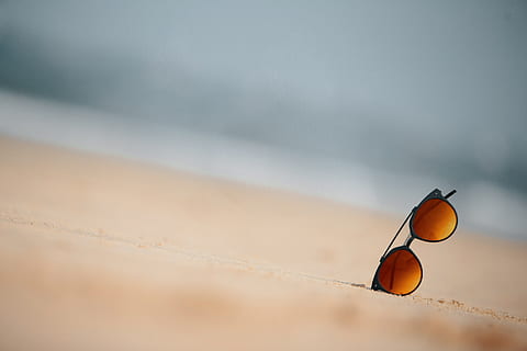 sunglasses on sand, beach, goa, no people, copy space, nature HD wallpaper
