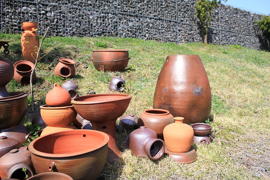 Porcelain, Earthenware, Jar, grass, cultures, outdoors, day HD wallpaper
