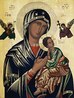 closeup photo of Our Lady of Perpetual Help painting, church HD wallpaper