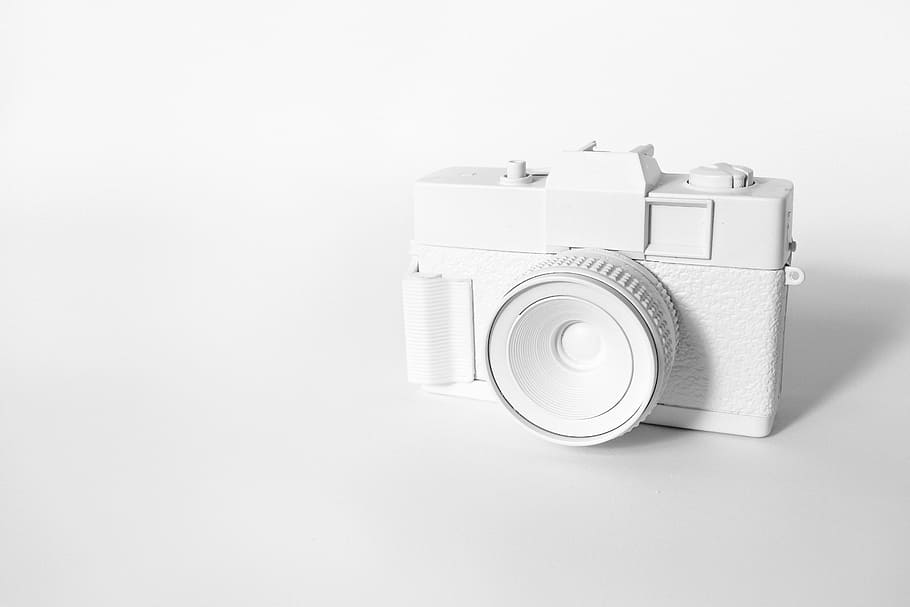 white Film camera model figure portrait, objects, lazy, cameras
