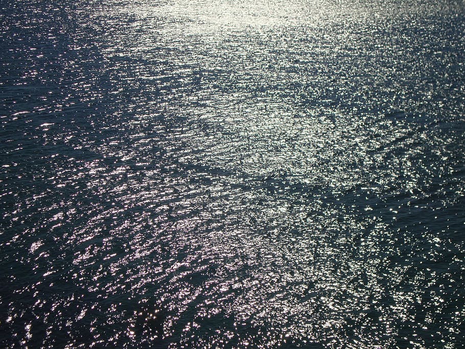 sea, sun, reflection, water, landscape, nature, no people, high angle view HD wallpaper