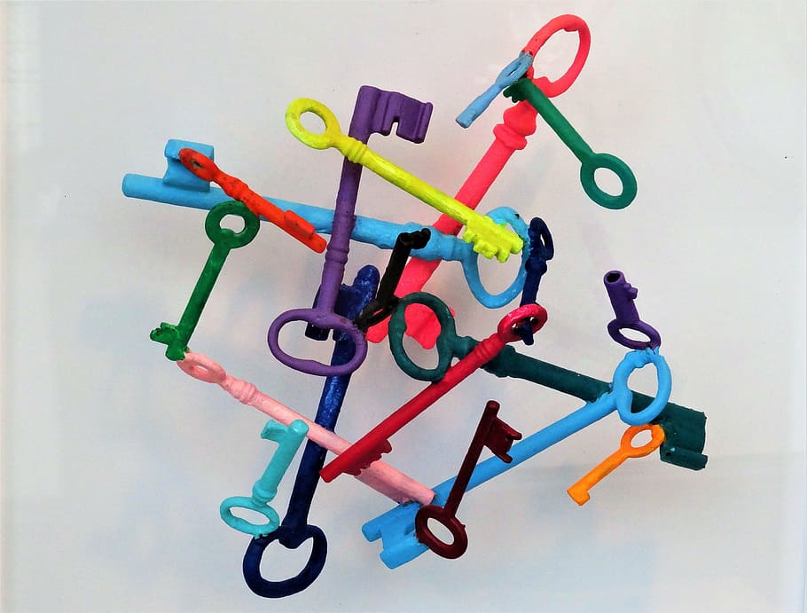 assorted-color skeleton key lot, art, modern, multi colored HD wallpaper
