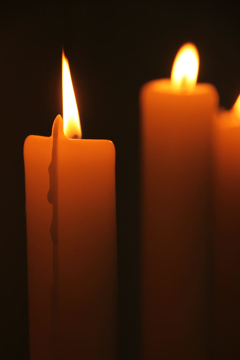 candle, fire, flame, wax, fire - natural phenomenon, burning HD wallpaper