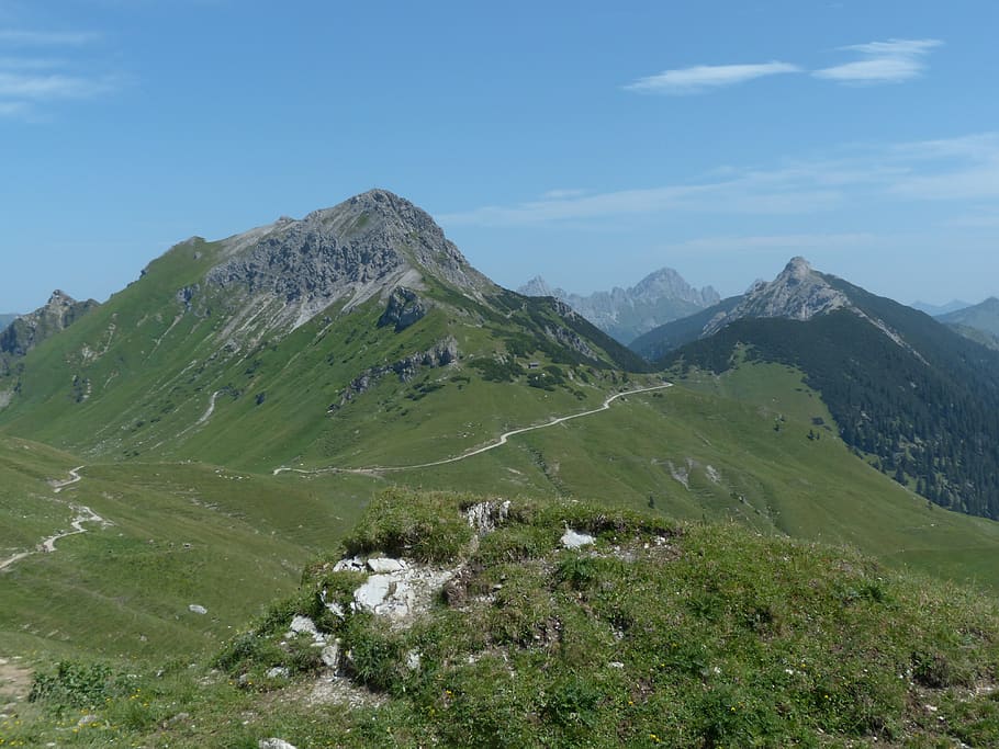 sulz tip, litnisschrofen, krinnenspitze, hike, mountain hike, HD wallpaper