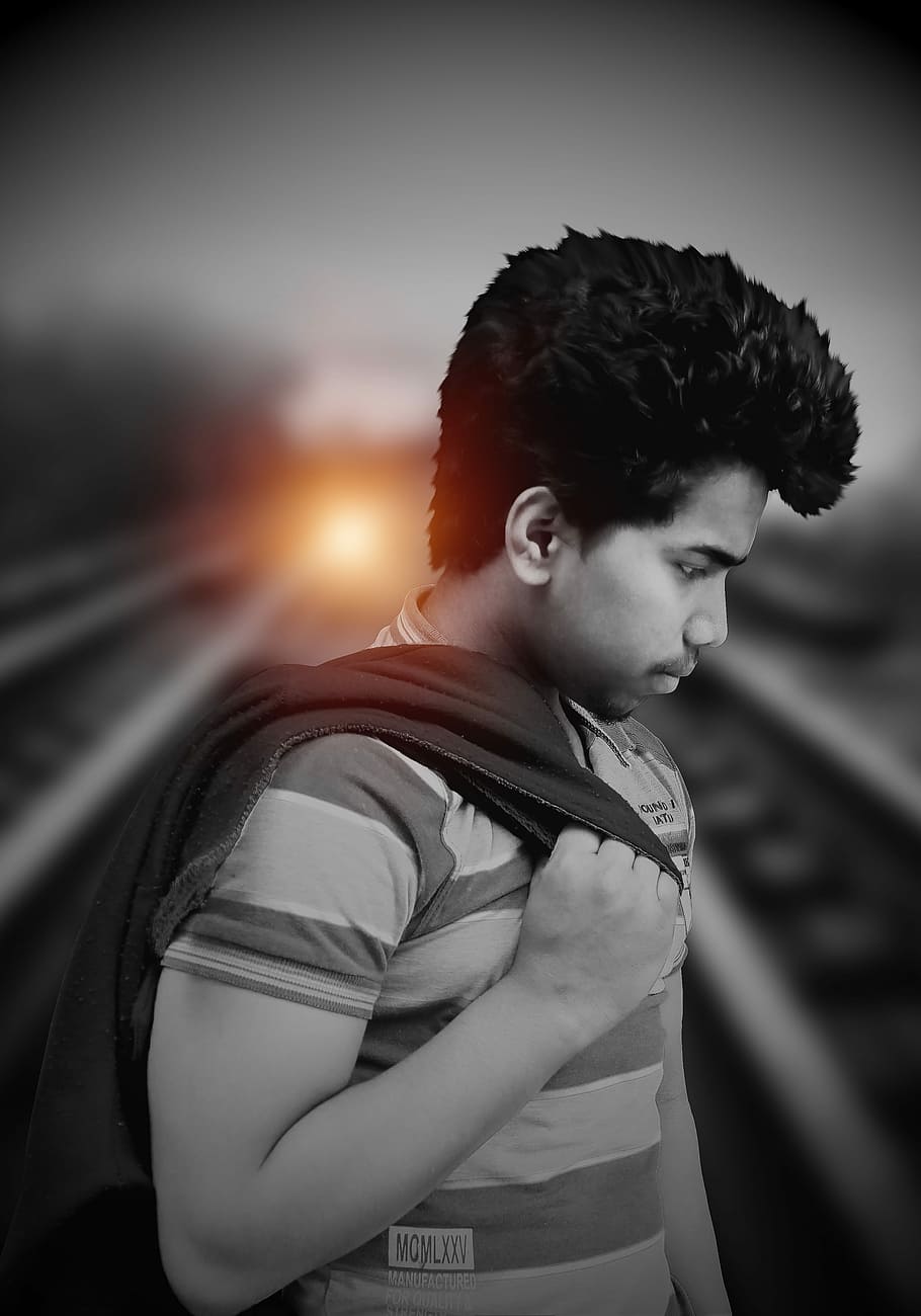 Black, And, White, imran, waist up, one person, focus on foreground HD wallpaper