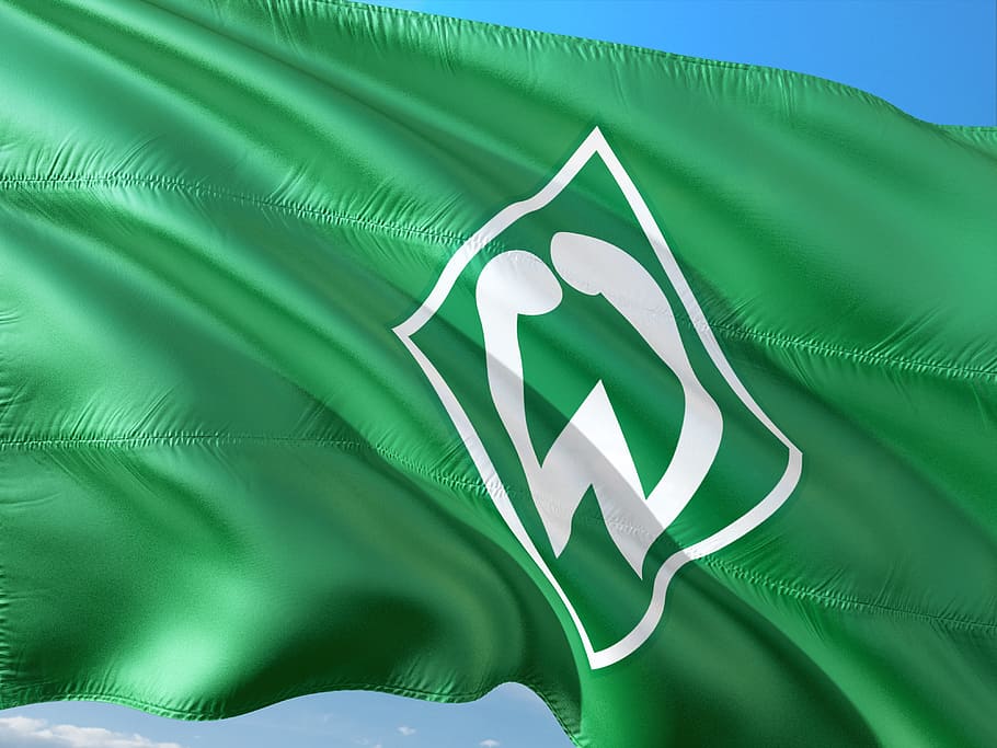 flag, logo, football, bundesliga, werderbremen, green color, HD wallpaper