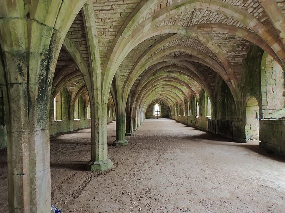 gray concrete dome, Arches, Architecture, Monastery, architectural HD wallpaper