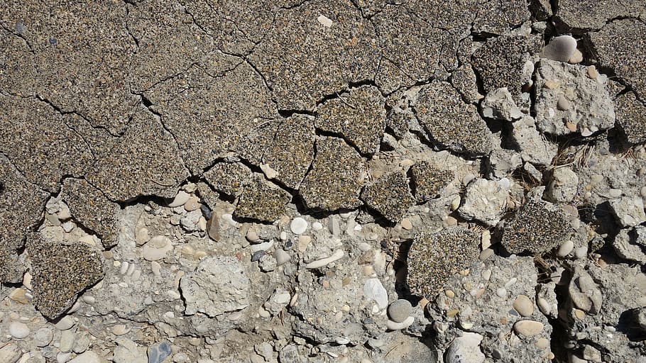 concrete, weathered, old, erosion, surface, pattern, textured HD wallpaper