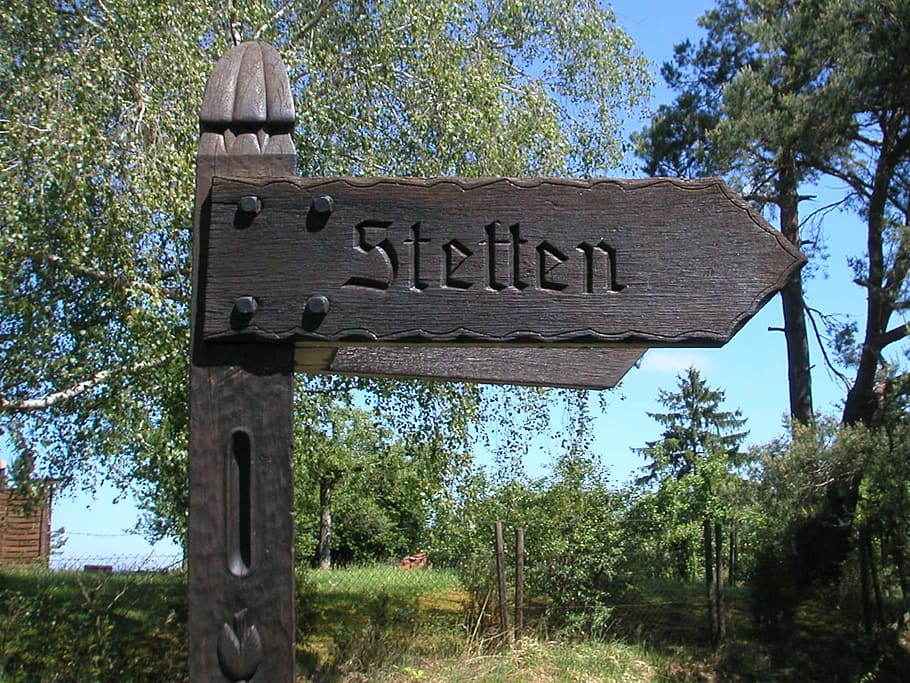 directory, signposts, wood, remstal, stetten, germany, text HD wallpaper