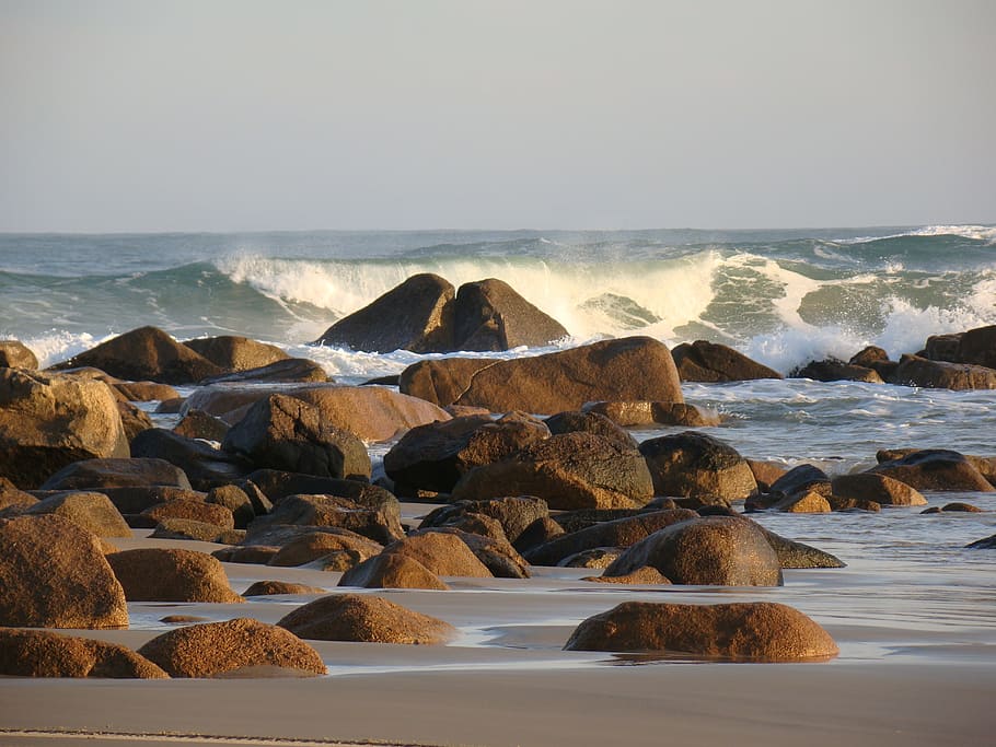 mar, waves, rocks, holidays, water, sea, land, beach, solid HD wallpaper