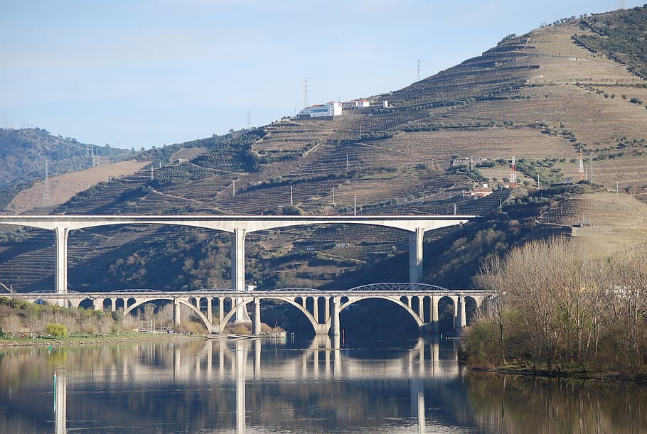 douro river, nature, régua, bridge, architecture, architecture design, HD wallpaper