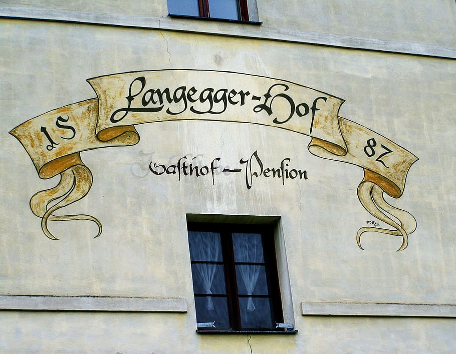 old house, painted facade, year, architecture, text, western script HD wallpaper