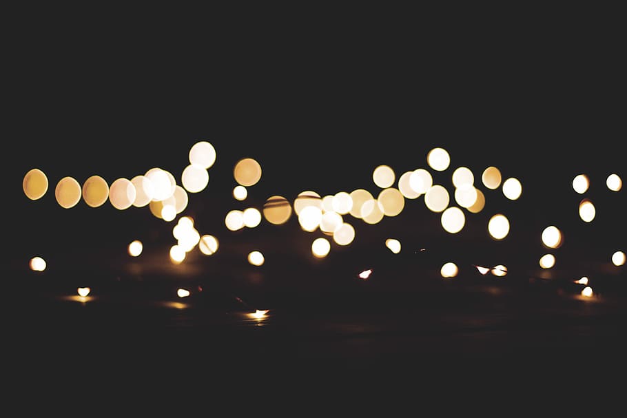 bokeh photography, light bokeh, lights, night, dark, shallow HD wallpaper
