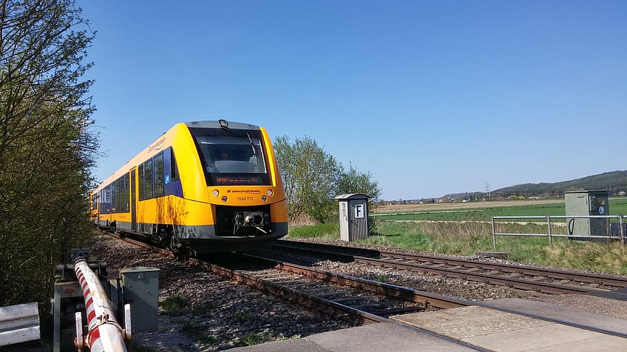 railway line, train, rail transportation, track, railroad track HD wallpaper