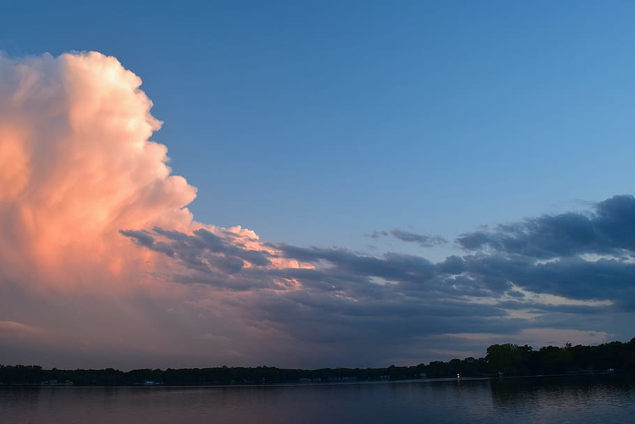 Lake, Sunset, Cloud, Water, Landscape, nature, sky, sunlight HD wallpaper