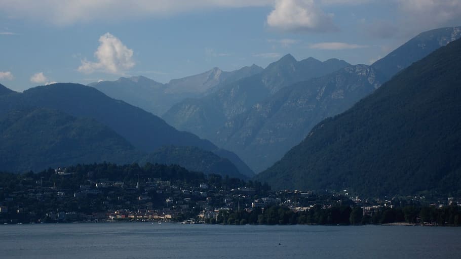 Ascona, Switzerland, Lake, Mountains, valleys, swiss, europe HD wallpaper