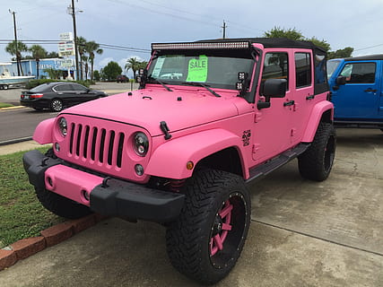 Hd Wallpaper Jeep Sport Truck Pink Girly Car Rent Sale Transportation Wallpaper Flare