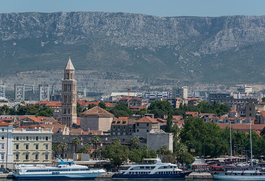 yacht on body of water during daytime, split, croatia, architecture HD wallpaper