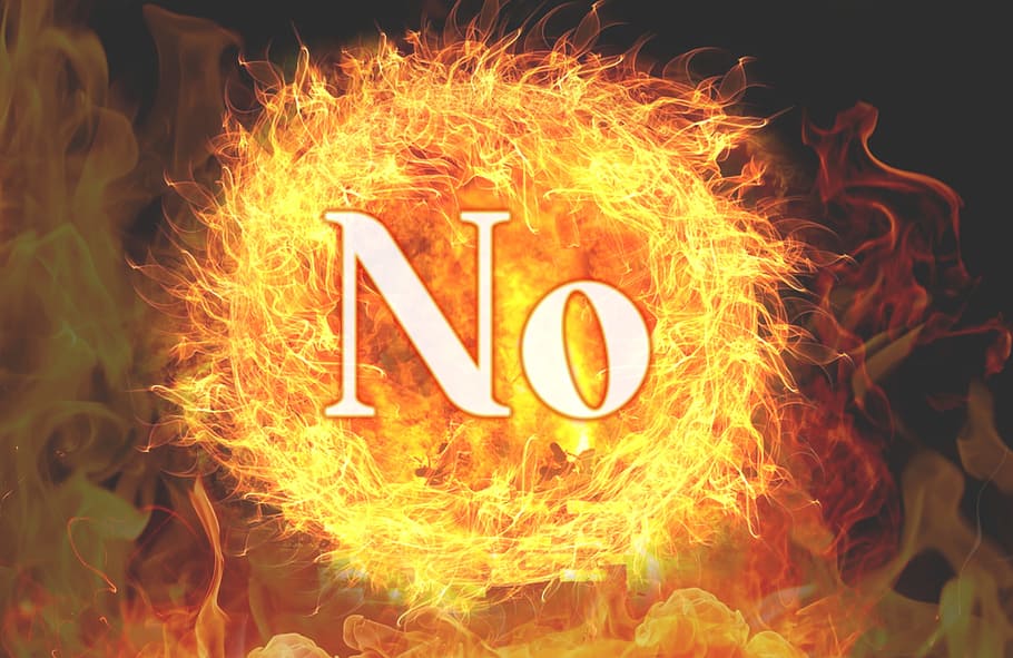 no, red, orange, fire, flame, negative, light, design, burning HD wallpaper