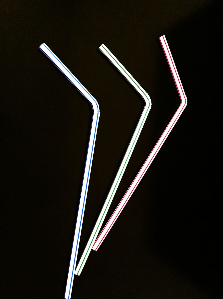 three assorted-color straws, Drinking Straw, Beverage, liquid HD wallpaper