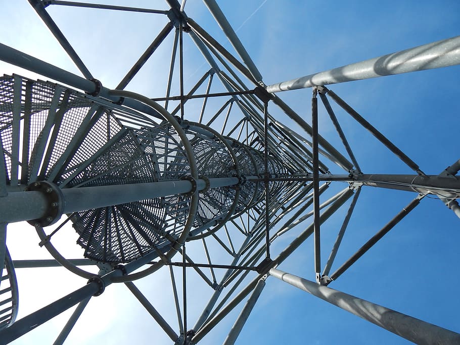 lookout, height, background, monument, sky, metal, low angle view HD wallpaper