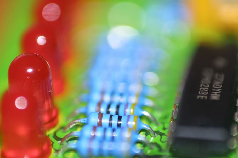 Electronics, Pcb, Printed Circuit Board, resistance, components HD wallpaper