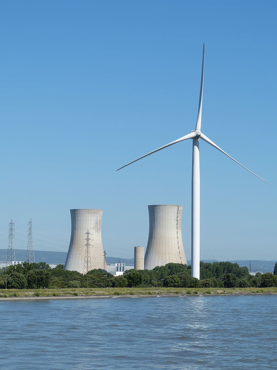 France, Rhône, River, nuclear power plant, atomic energy, reactor