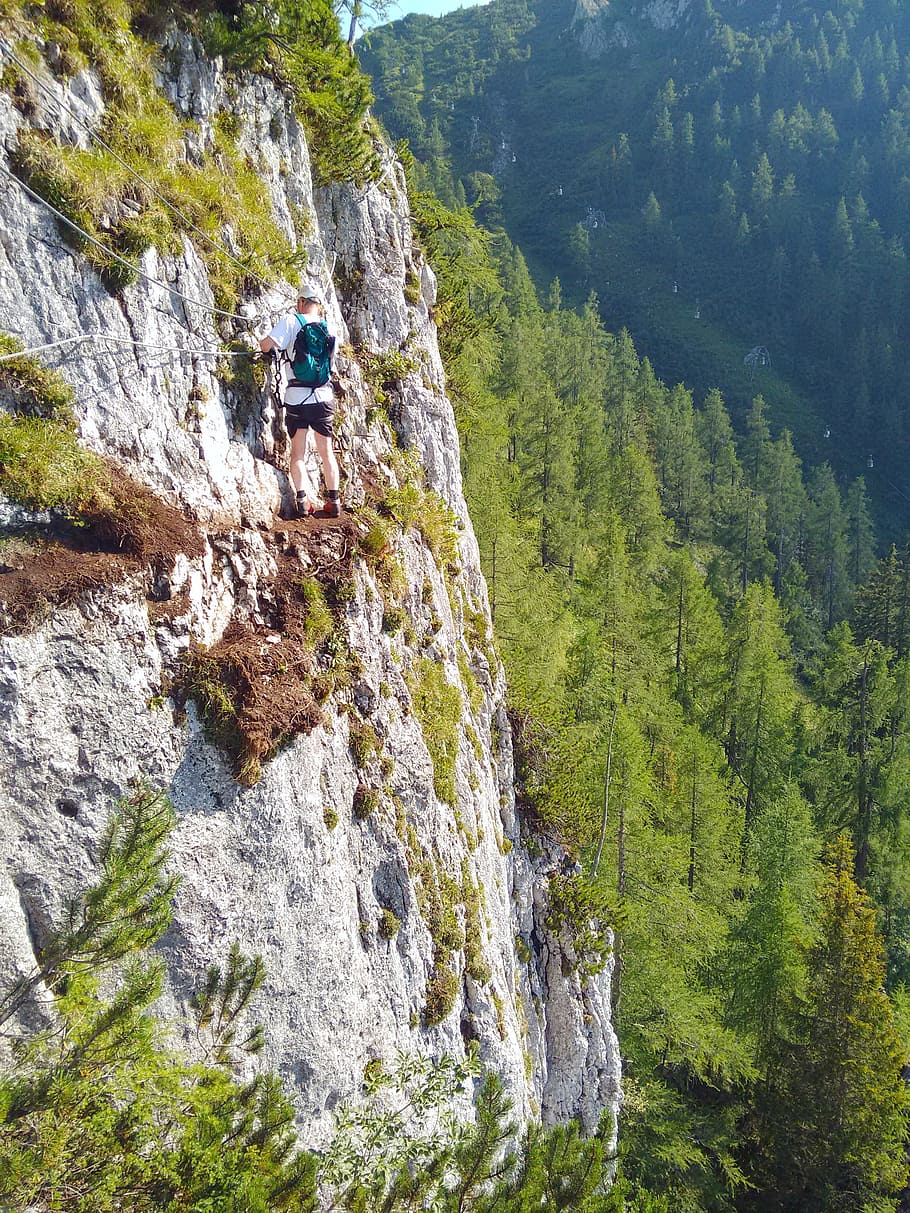 mountains, landscape, austria, climb, blue, green, jenner, climbing HD wallpaper