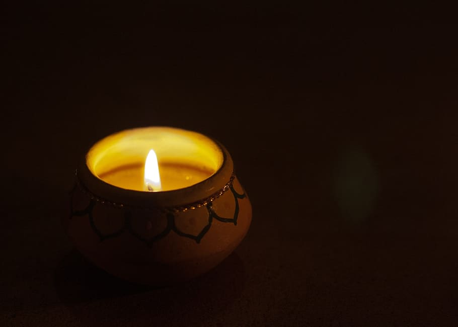 candle, light, fire, flame, dark, burning, indoors, illuminated HD wallpaper