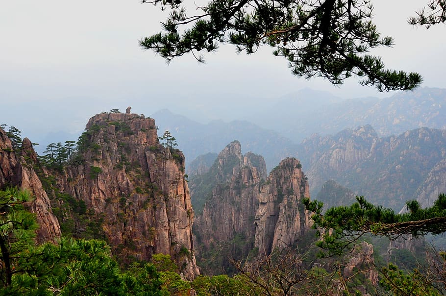nature, mountain, landscape, rock, tourism, huangshan, china, HD wallpaper