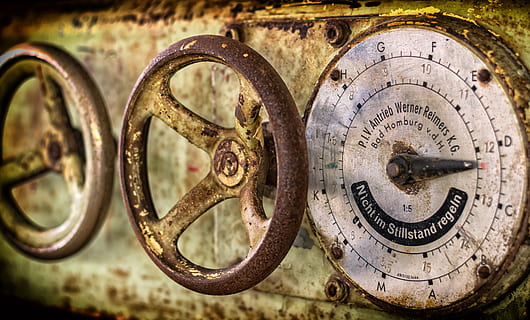 white gauge, valve, wheel, rules, turn, lock, old, metal, industry HD wallpaper