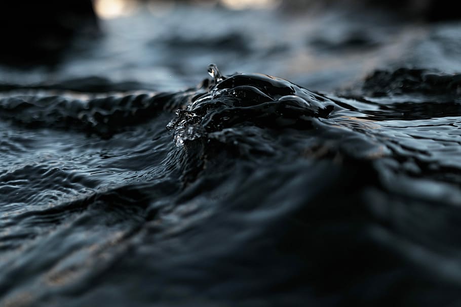 close up photo of black water at daytime, macro shot of body of water HD wallpaper