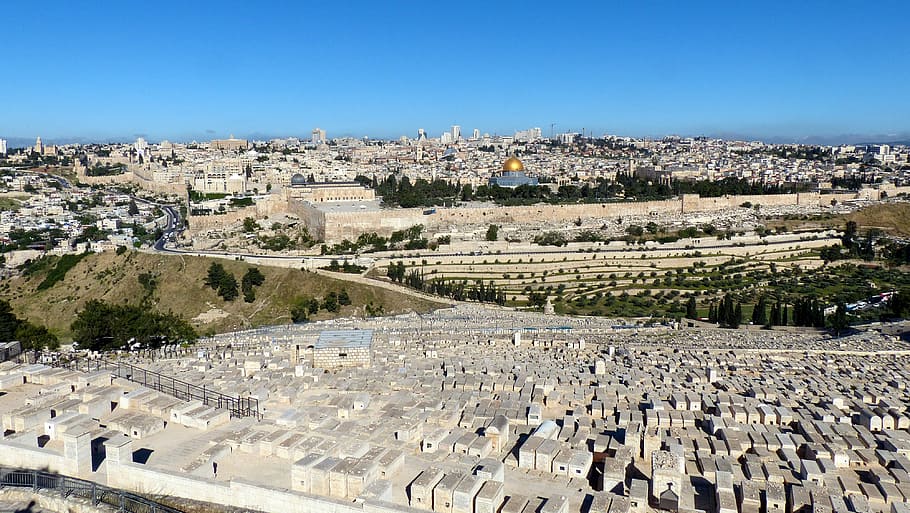 gray bricks, jerusalem, panorama, old town, architecture, built structure
