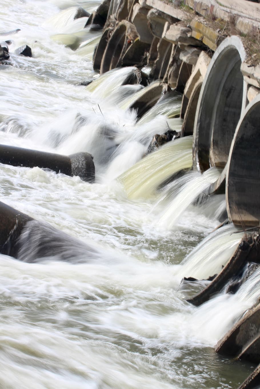 river, water, fast, flow, white, tubes, motion, flowing water HD wallpaper