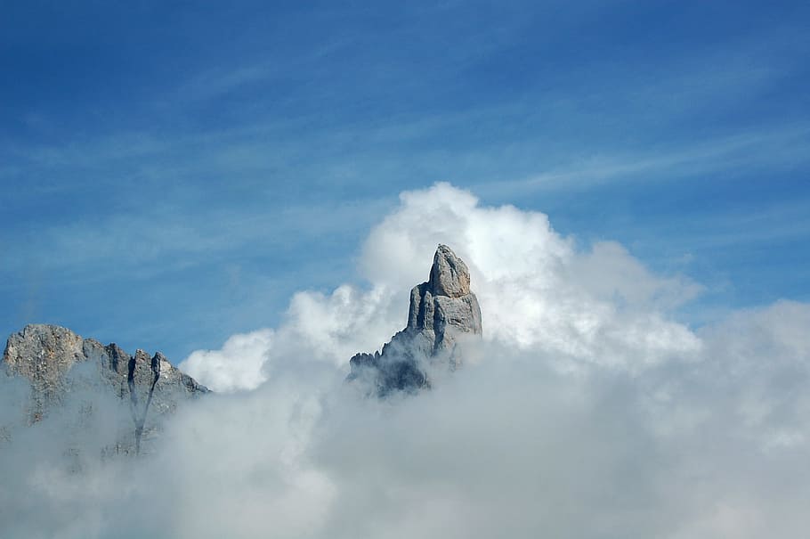Mountains, Clouds, Summit, Brenta, Italy, nature, scenics, blue HD wallpaper