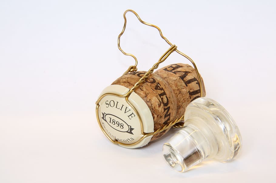 cork, drink, bubbles, studio shot, white background, indoors HD wallpaper