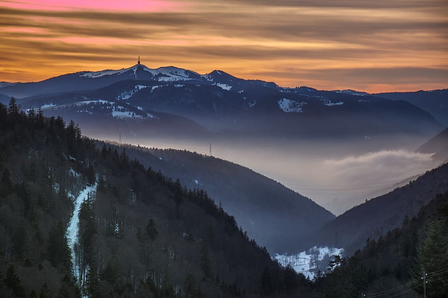 mountains, landscape, abendstimmung, alpine, scenics - nature HD wallpaper