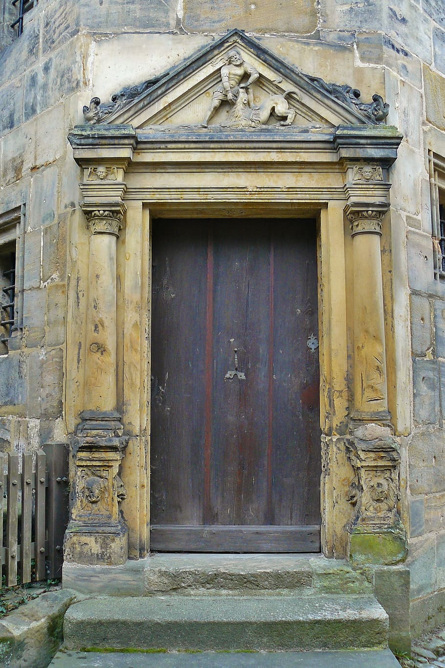 bamberg, door, input, architecture, portal, historically, church door HD wallpaper