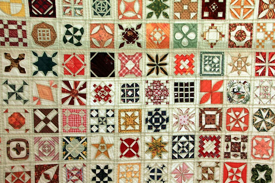 multicolored floral textile, hand labor, sew, patchwork, pattern HD wallpaper