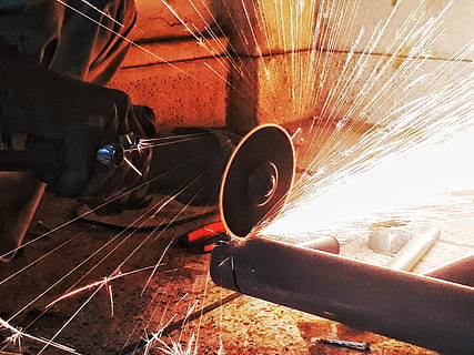 person grinding pipe steel wool photography, person doing welding HD wallpaper