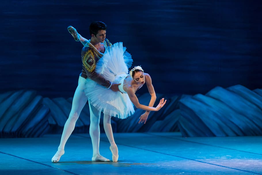 man and woman dancing ballerina, Ballet, Swan Lake, Dance, elegance, HD wallpaper