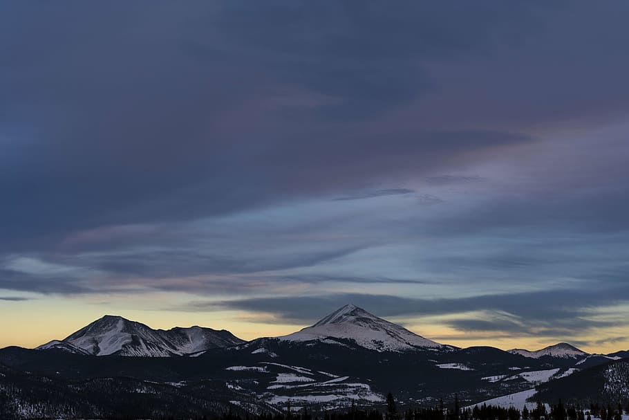 landscape photography of mountain covered with snow at golden hour HD wallpaper