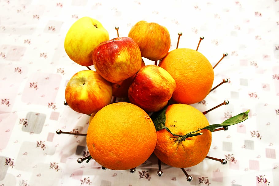 fruit, orange, apple, vitamins, white, power, image, healthy eating HD wallpaper