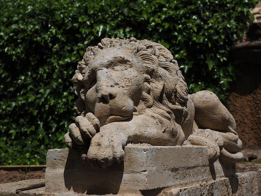 lion, predator, figure, concerns, relax, rest, asia, statue HD wallpaper