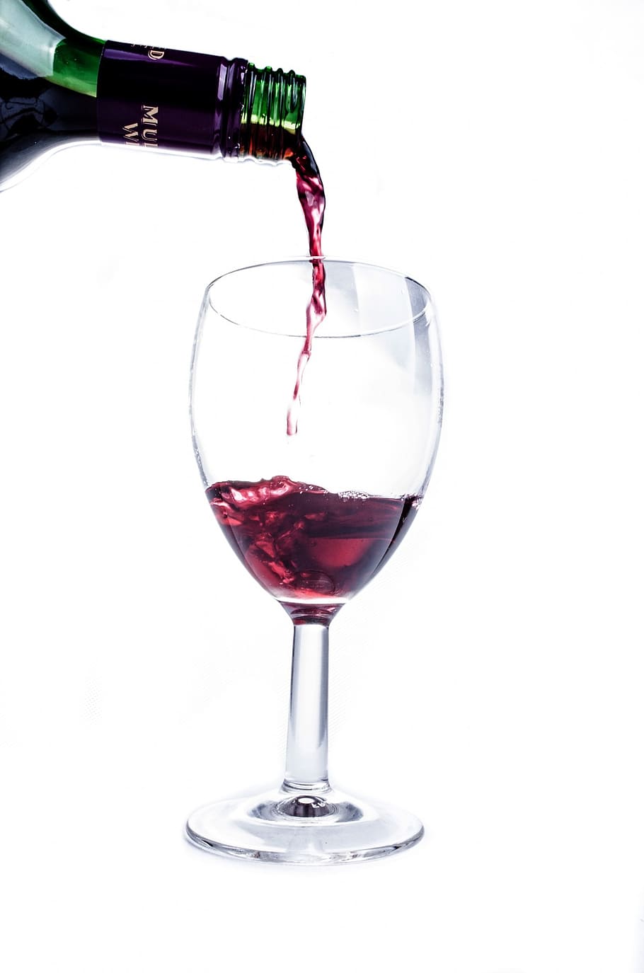 red wine pour on wineglass, splashing, close-up, winery, white HD wallpaper