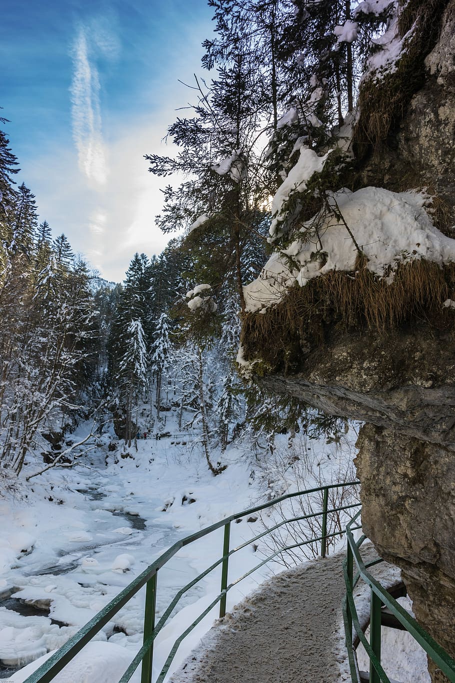 Allgäu, Alpine, breitachklamm, oberstdorf, winter, snow, trail, HD wallpaper
